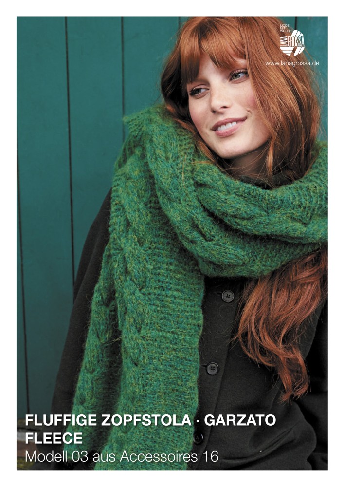 Fluffige Zopfstola mit Garzato Fleece