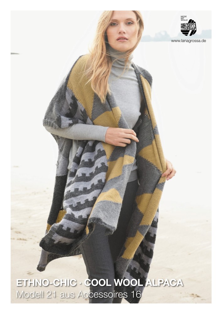 Ethno-Chic Schal-Poncho aus Cool Wool Alpaca
