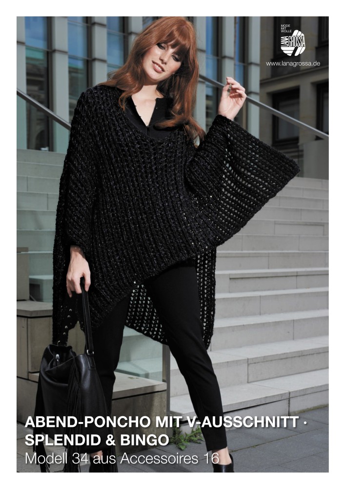 Abend-Poncho mit V-Ausschnitt