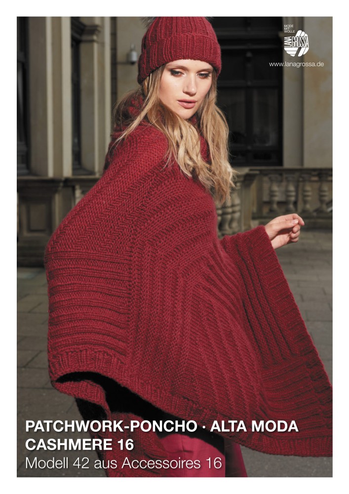 Patchwork-Poncho Alta Moda Cashmere 16