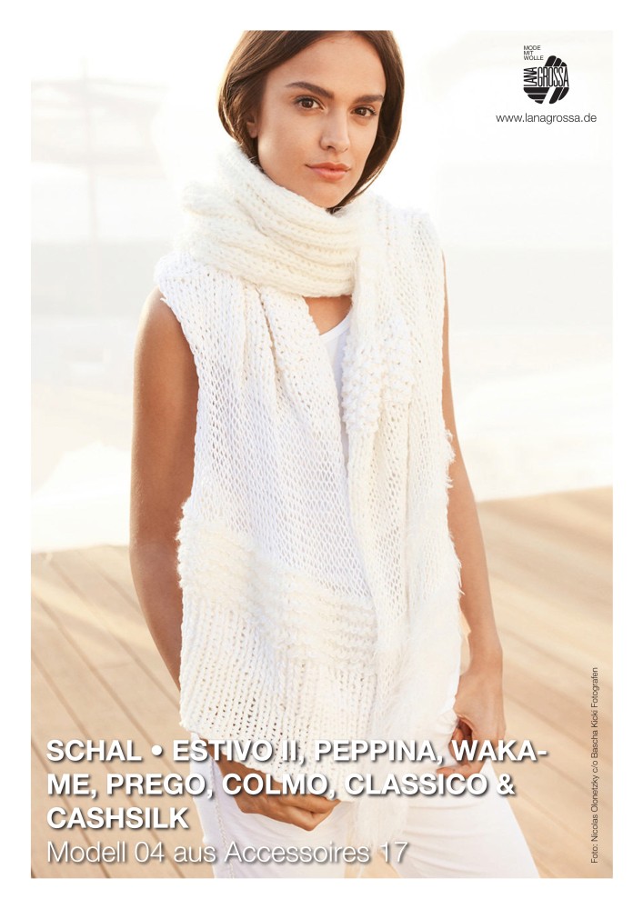 Schal mit Materialmix aus Estivo II, Peppina, Wakame, Prego, Colmo, Classico & Cashsilk