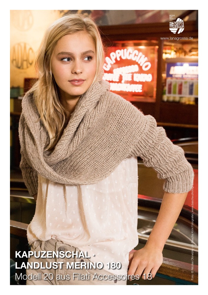 Kapuzenschal Landlust Merino 180