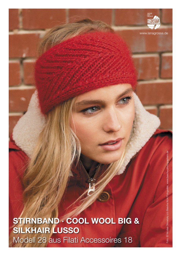Stirnband aus Cool Wool Big und Silkhair Lusso