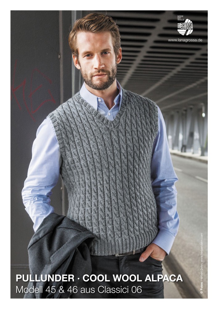 Pullunder mit Zöpfen aus Cool Wool Alpaca