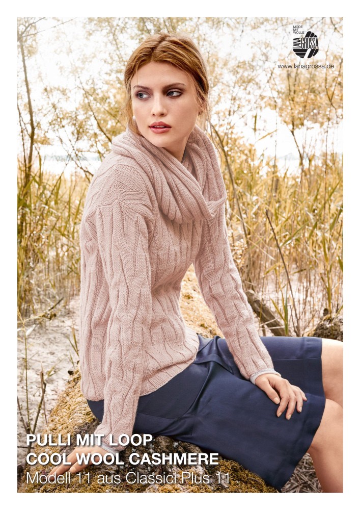 Pulli mit Loop aus Cool Wool Cashmere