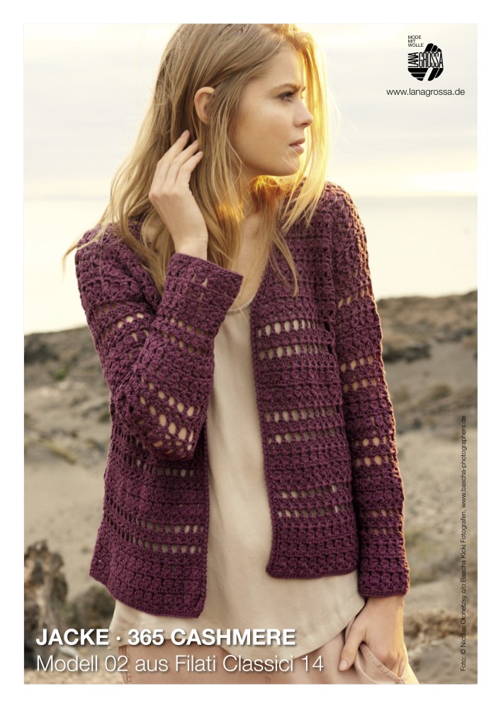 Jacke Modell 02 aus Filati Classici 14 aus 365 Cashmere