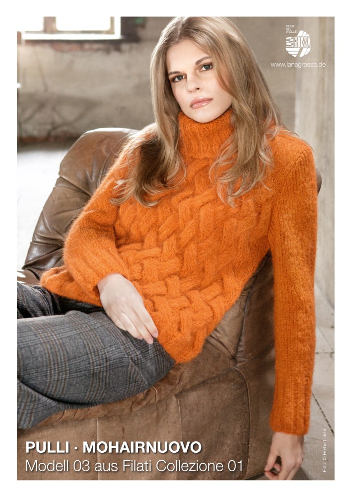 Pullover Mohairnuovo mit Flechtmuster