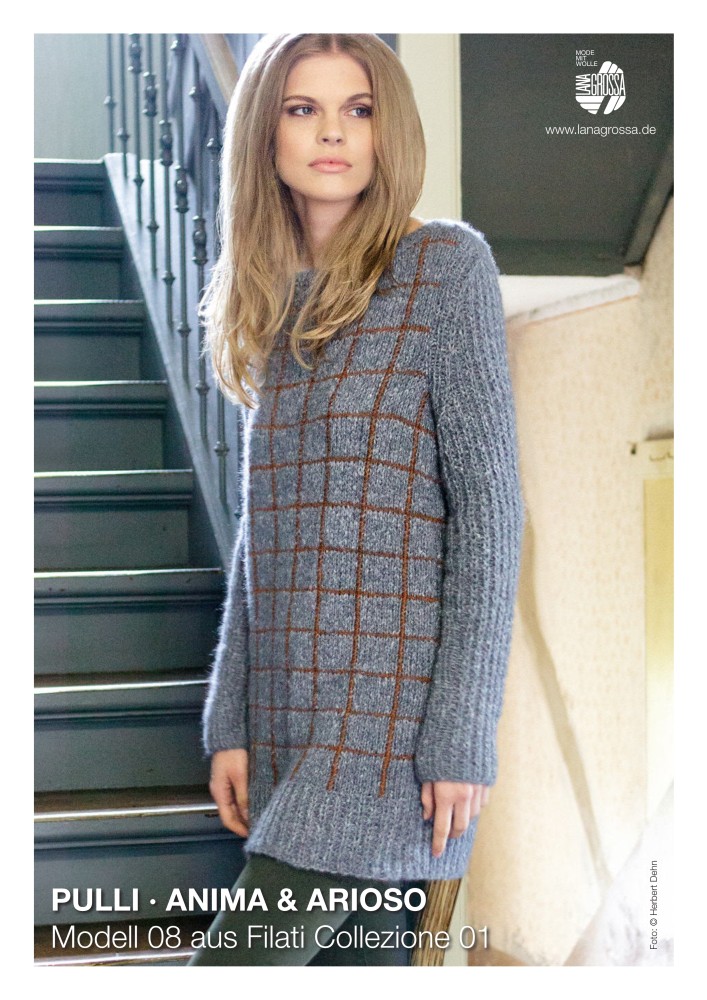 Pullover Anima & Arioso mit Halbpatent- und Karomuster