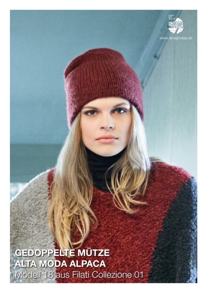 Gedoppelte Mütze Alta Moda Alpaca