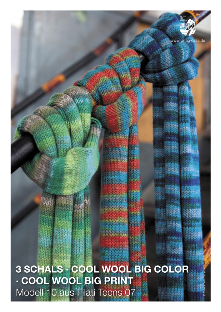 Schal Modell 10 mit Cool Wool Big Color oder Cool Wool Big Print