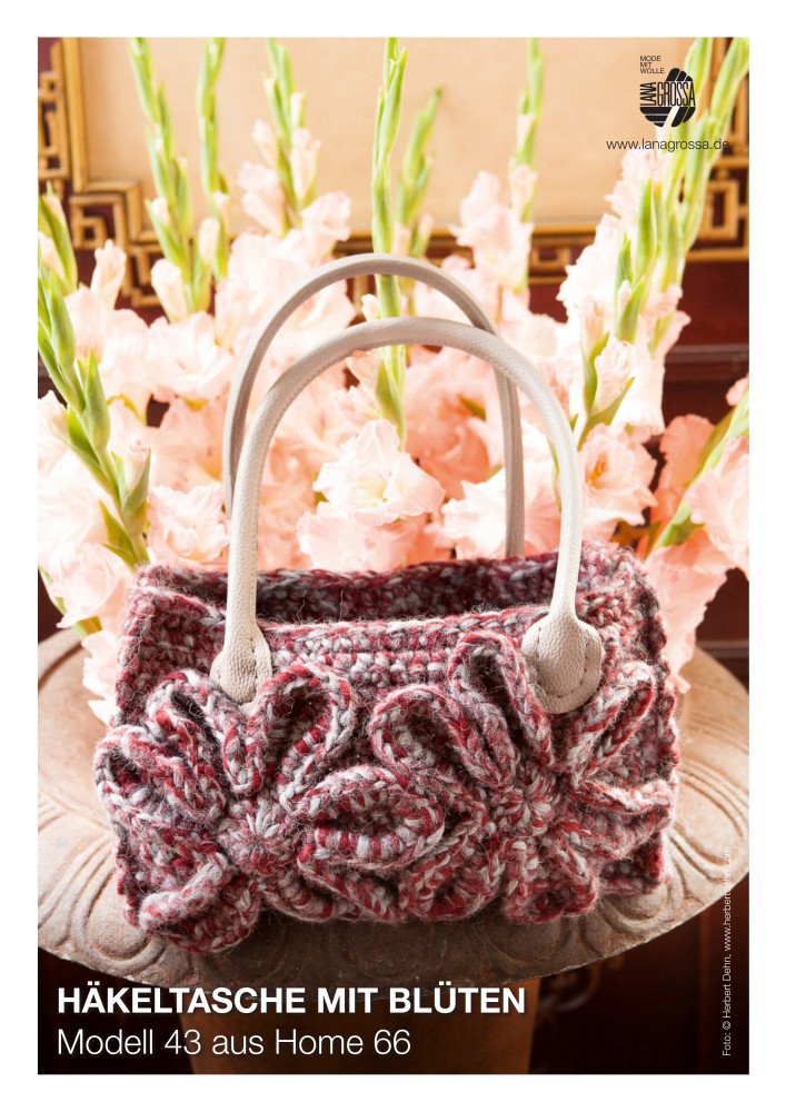 Häkeltasche mit Blüten