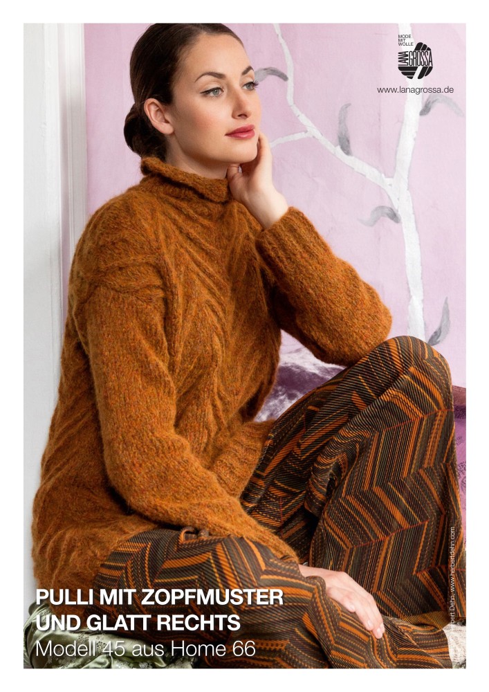 Pullover mit Zopfmuster und glatt rechts