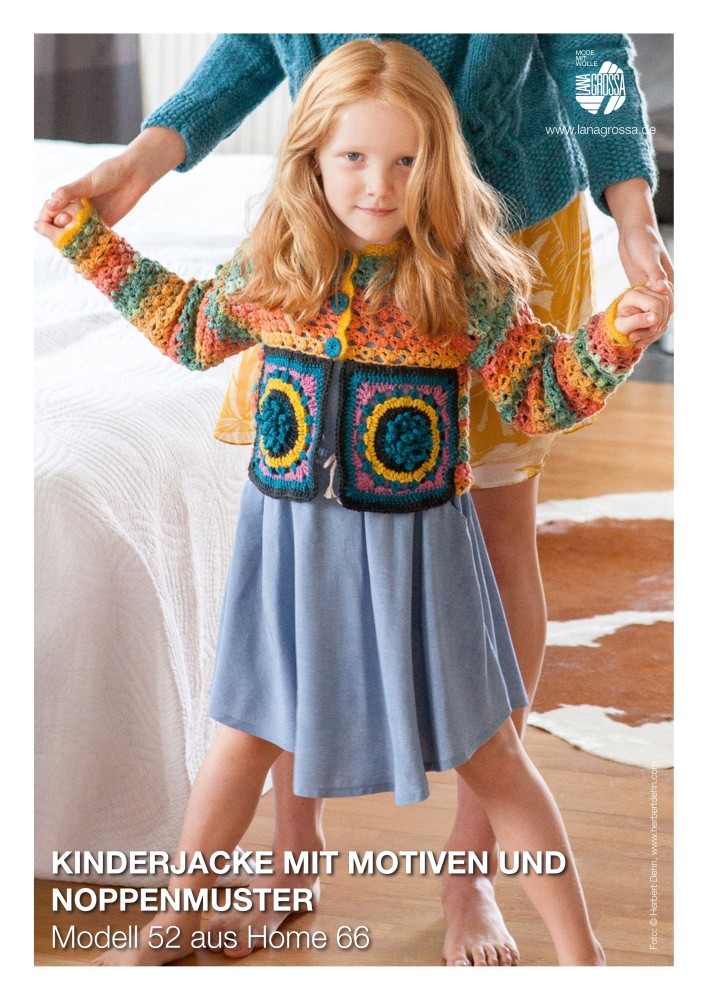 Kinderjacke mit Motiven und Noppenmuster