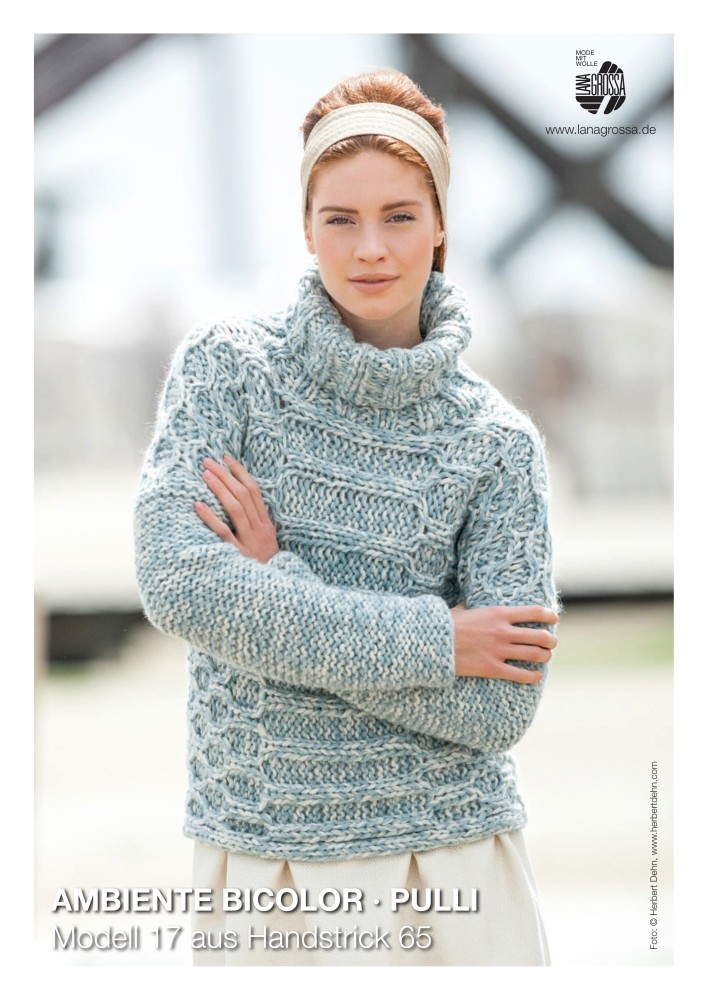 Ambiente Bicolor Pullover in Zopfmuster