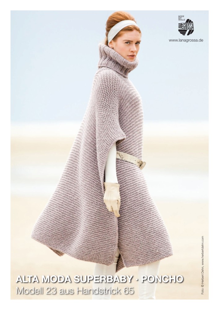 Poncho aus Alta Moda Superbaby Wolle