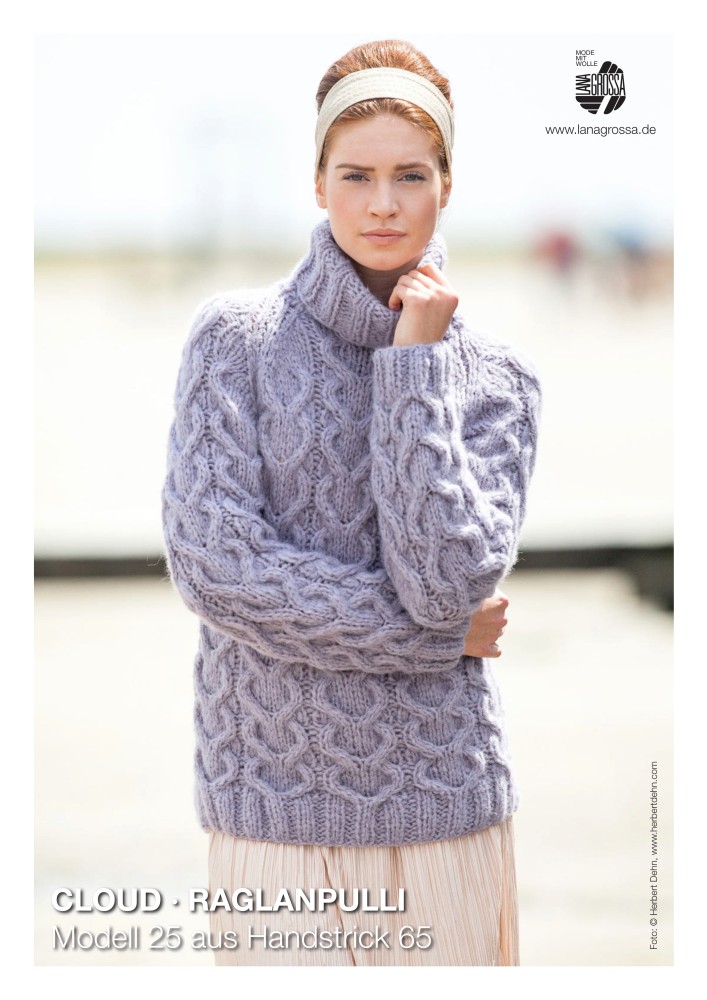 Cloud Raglanpulli mit Zopfmuster