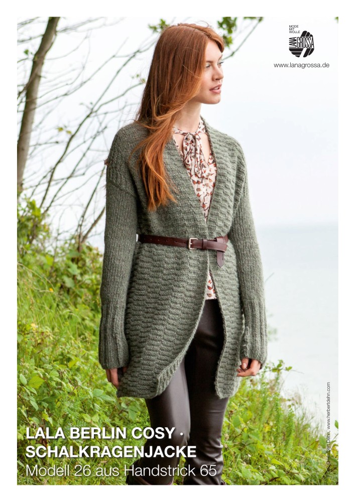Schalkragenjacke Modell 26 aus Handstrick 65