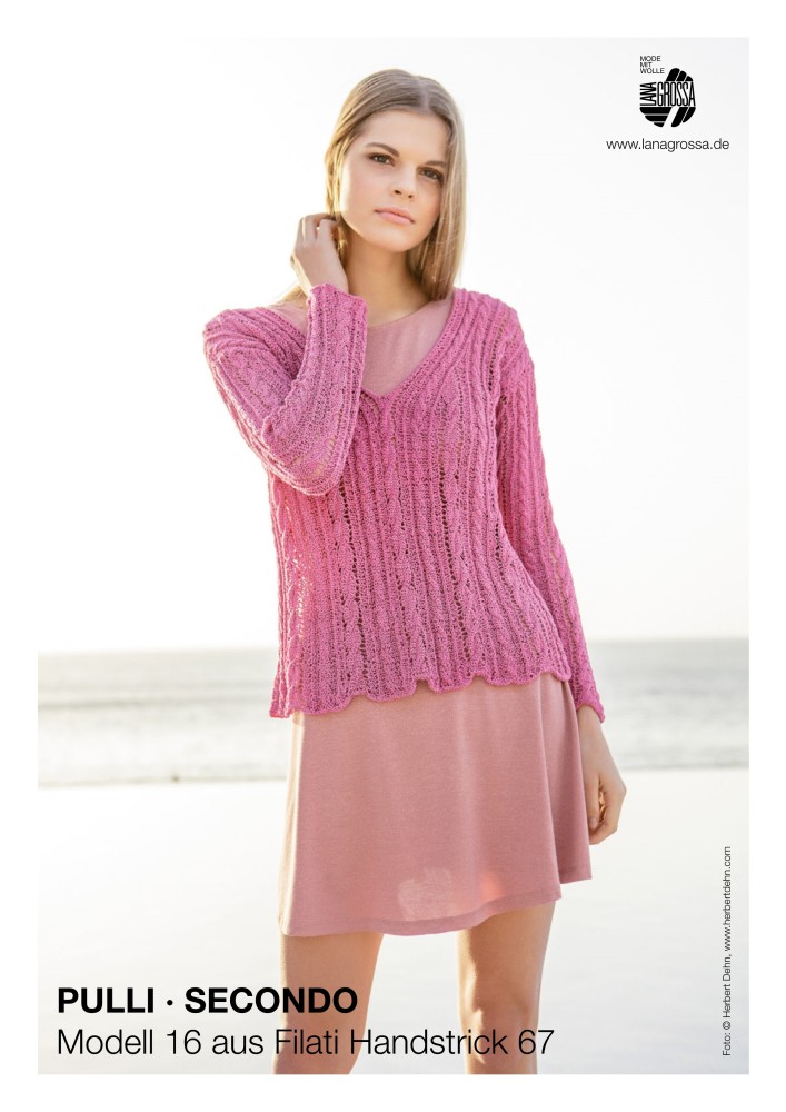 Pullover Secondo mit Zopf-Lochmuster