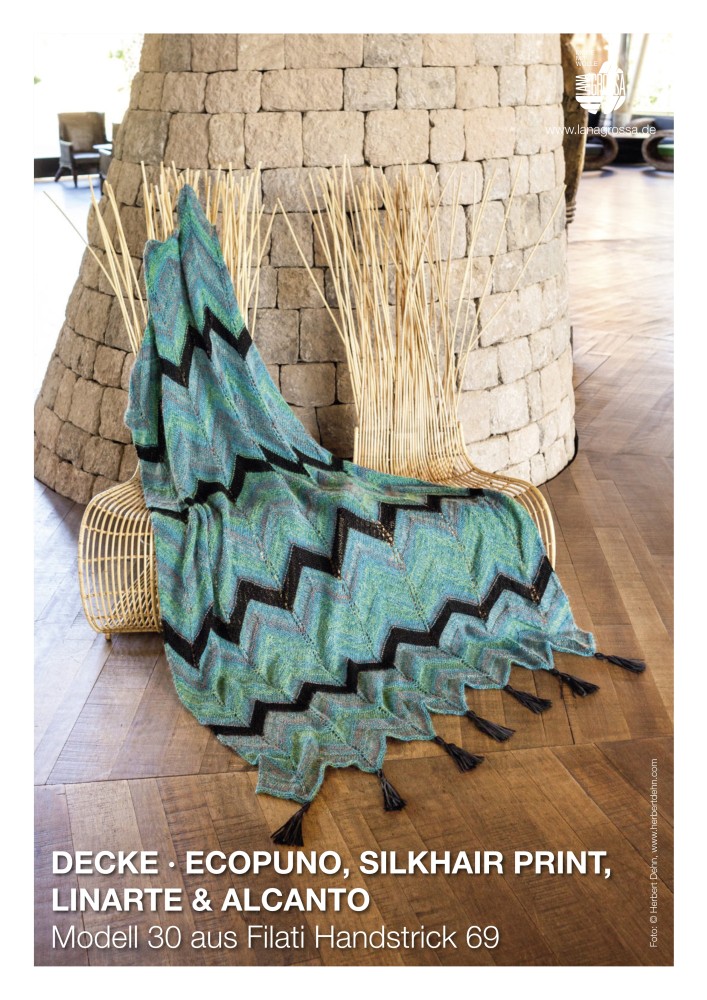 Decke aus Ecopuno, Silkhair Print, Linarte & Alcanto