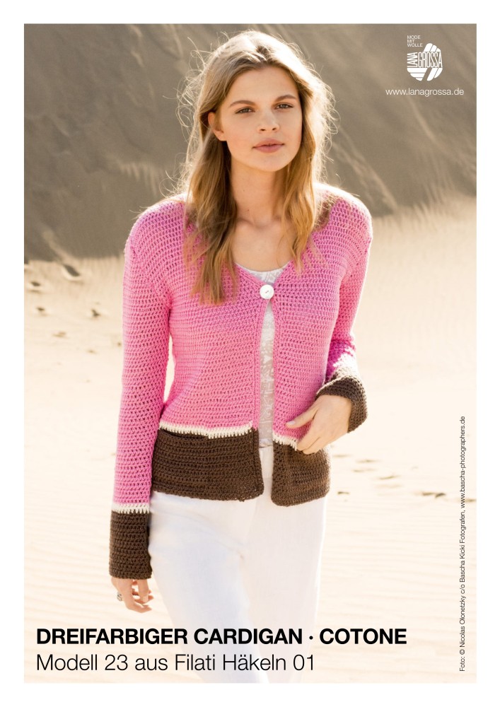 Dreifarbiger Cardigan Cotone