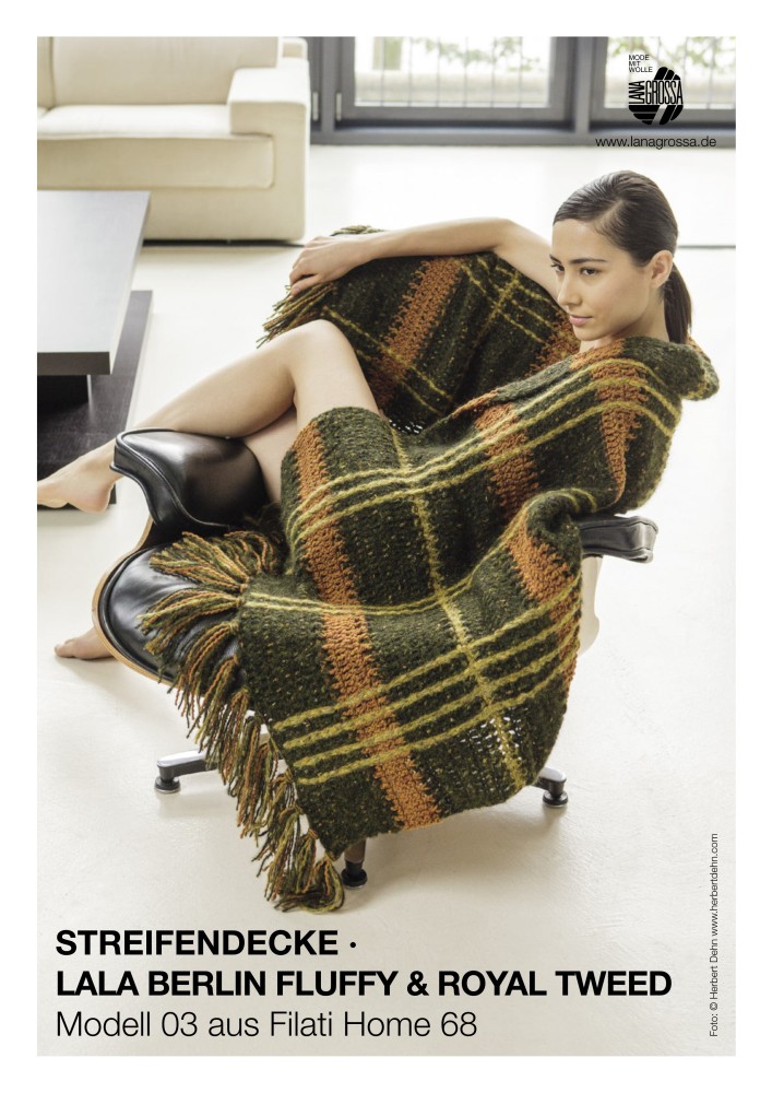 Streifendecke Lala Berlin Fluffy & Royal Tweed