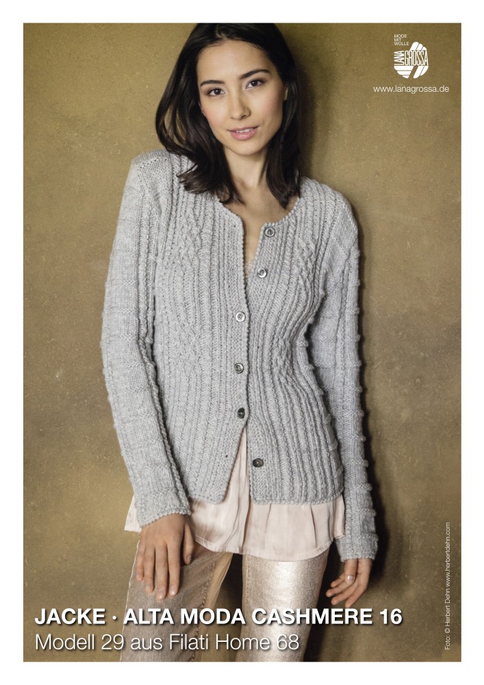 Jacke im Zopf-Rippenmuster aus Alta Moda Cashmere 16