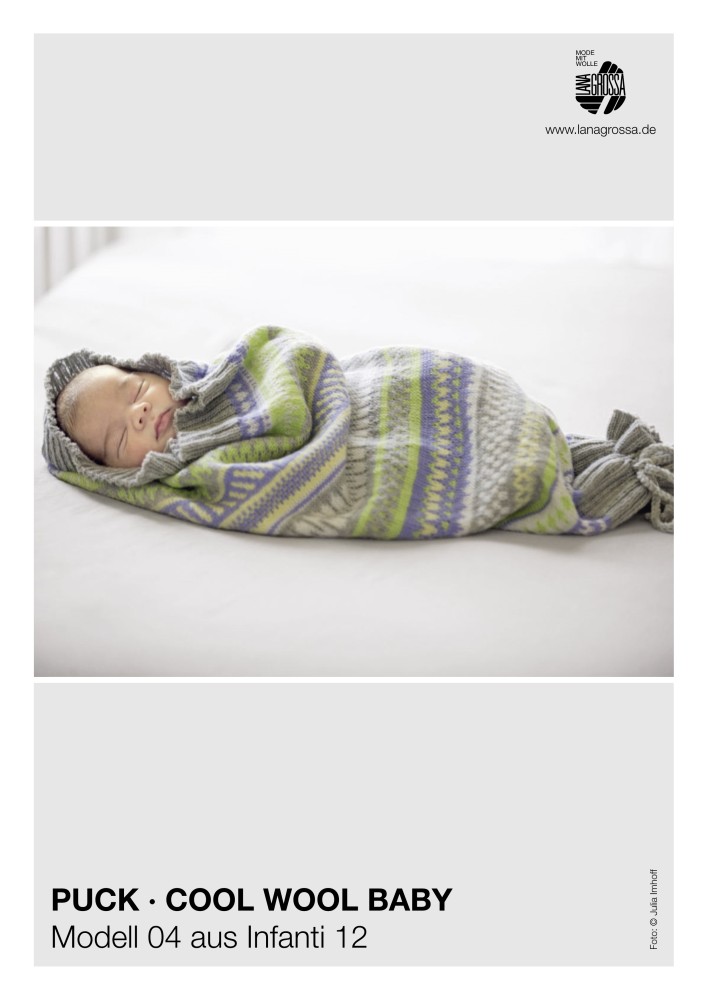Baby Puck-Decke mit Rippen- und Jacquardmuster