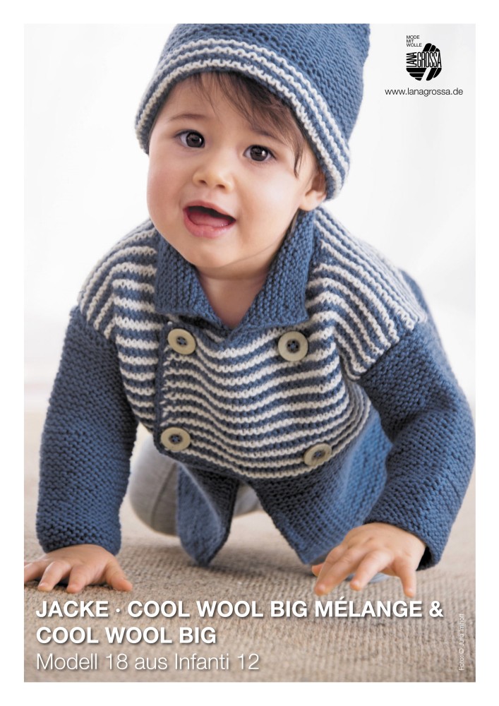 Jacke mit Streifenmuster aus Cool Wool Big Mélange und Cool Wool Big
