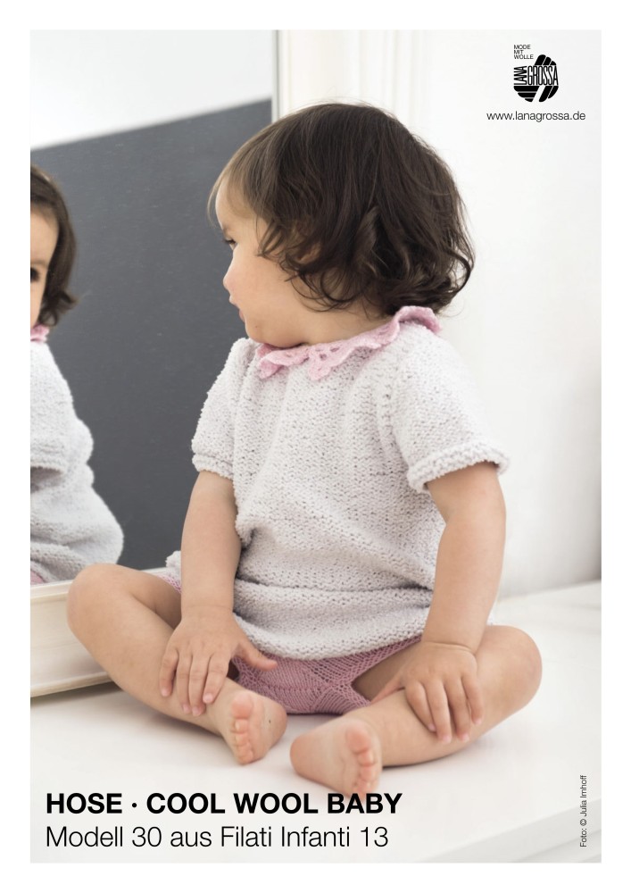 Babyhose im Rippen- und glatt rechts Muster aus Cool Wool Baby