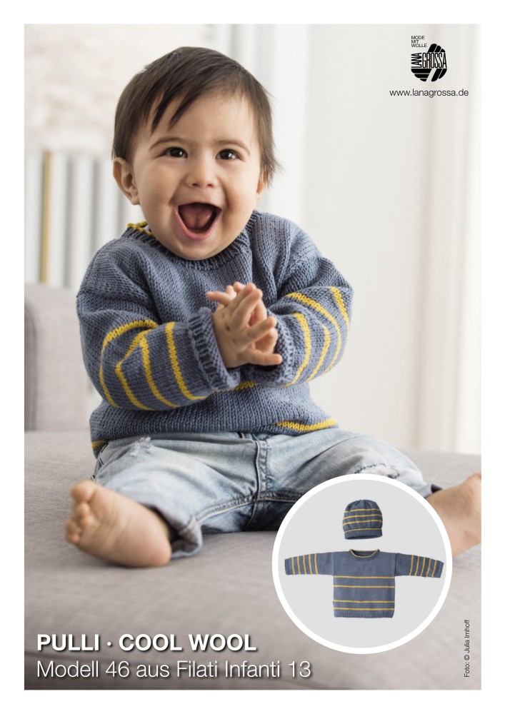 Kindersweater im Rippen- und Glattrechtsmuster mit Streifendetail