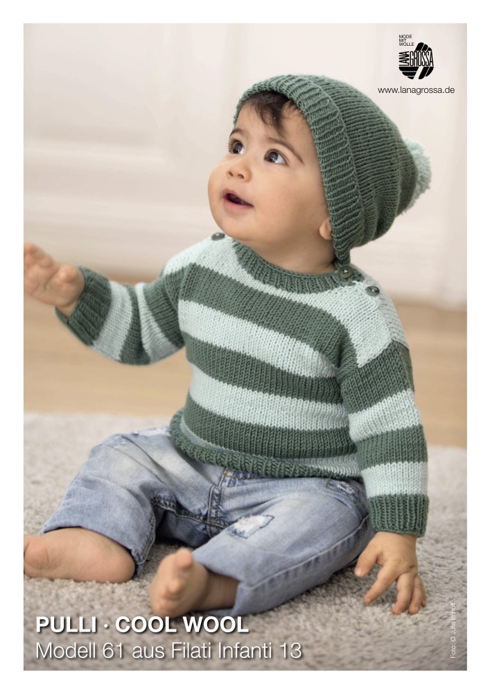 Kinderpullover mit Streifenmuster in Cool Wool