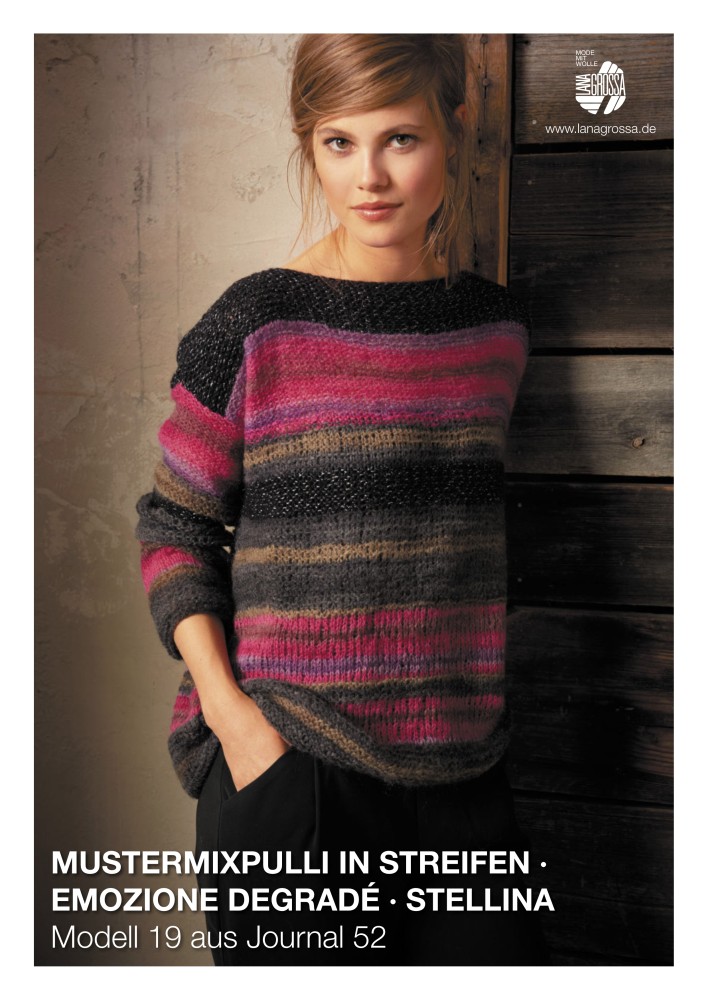 Mustermixpullover in Streifen