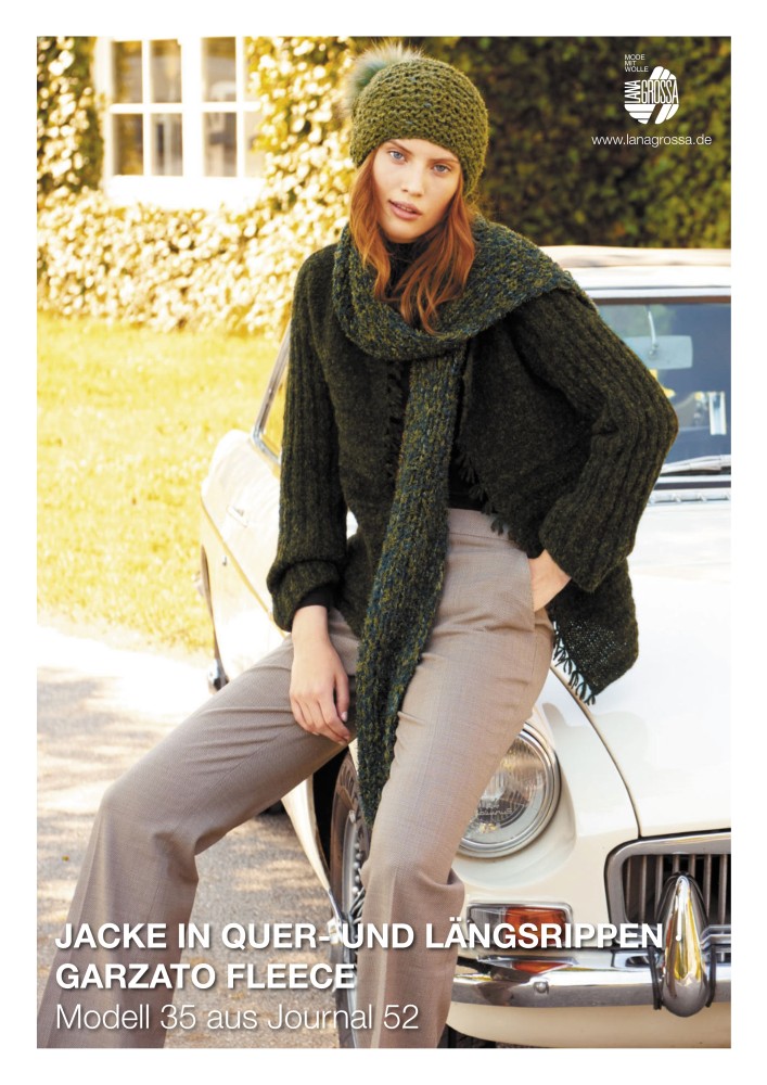 Jacke in Quer- und Längsrippen aus Garzato Fleece