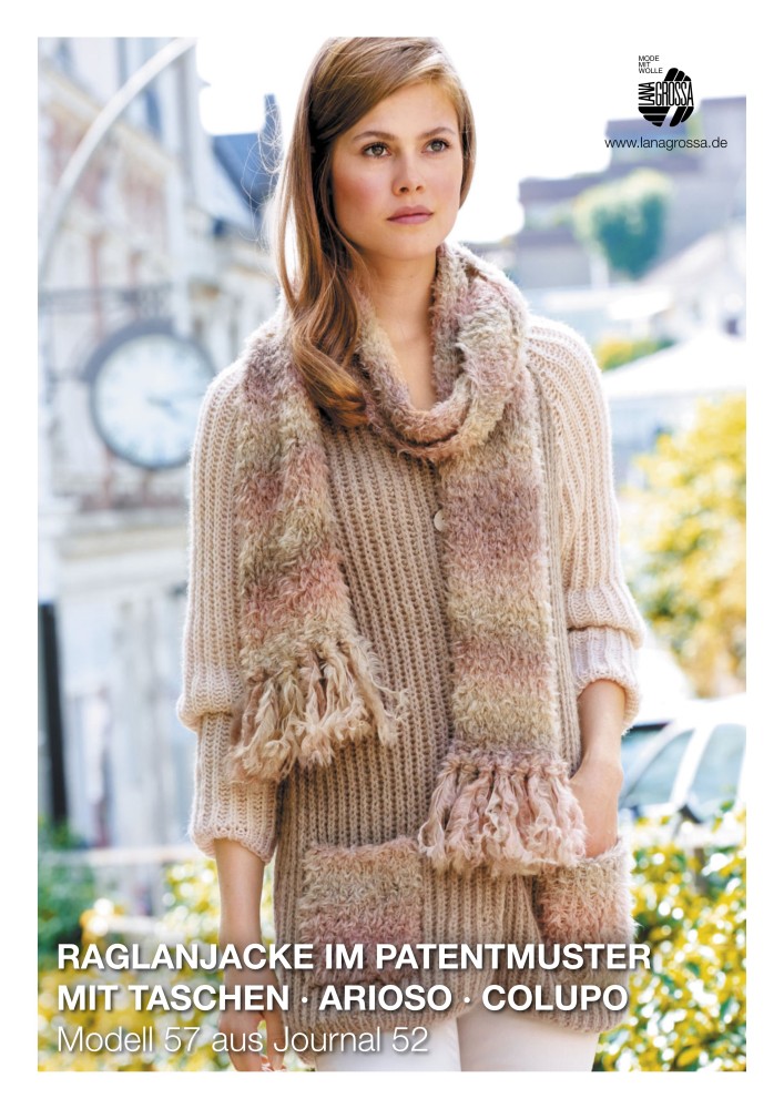 Raglanjacke im Patentmuster mit Taschen