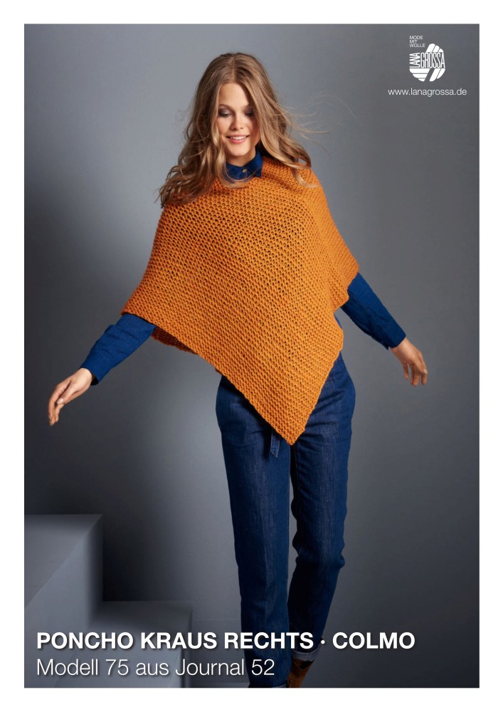 Poncho Kraus Rechts aus Colmo-Garn