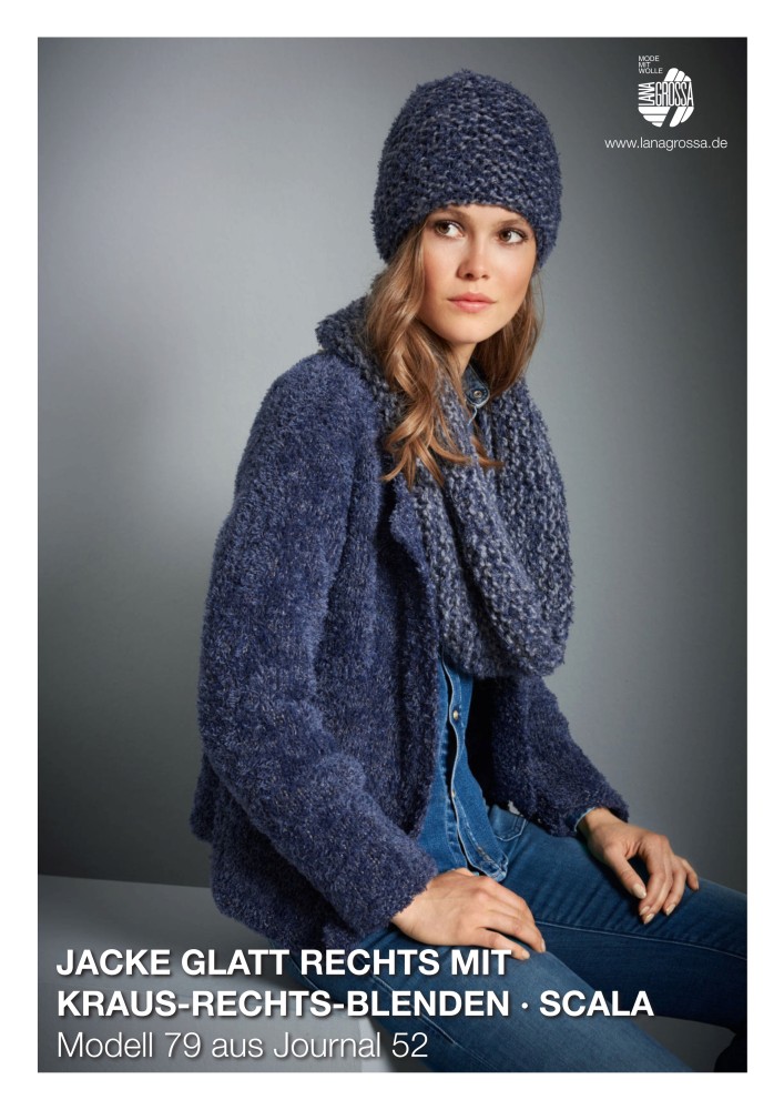 Jacke glatt rechts mit kraus-rechts-Blenden