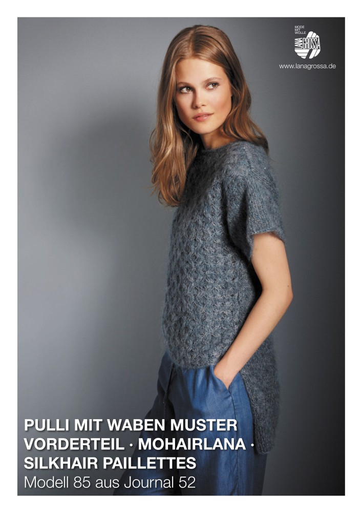 Pulli mit Wabenmuster aus Mohairlana und Silkhair Paillettes