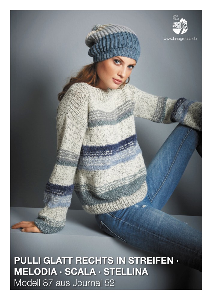 Pullover glatt rechts in Streifen mit Melodia, Scala und Stellina