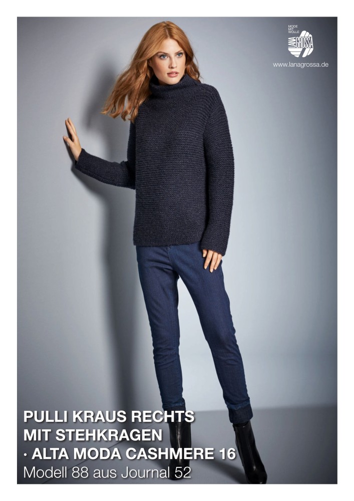 Pullover kraus rechts mit Stehkragen
