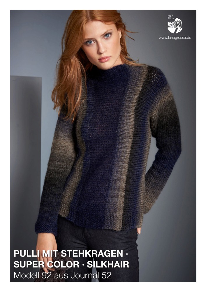 Pulli mit Stehkragen aus Super Color und Silkhair