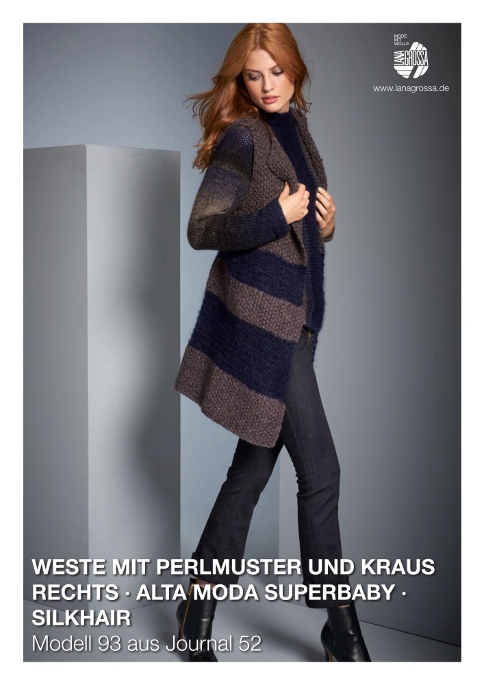 Weste mit Perlmuster und kraus rechts