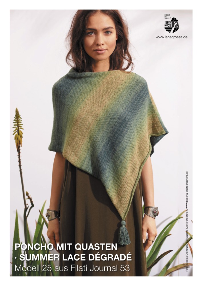 Poncho mit Quasten