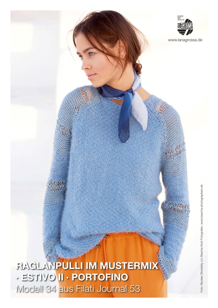Raglanpullover im Mustermix aus Estivo II und Portofino
