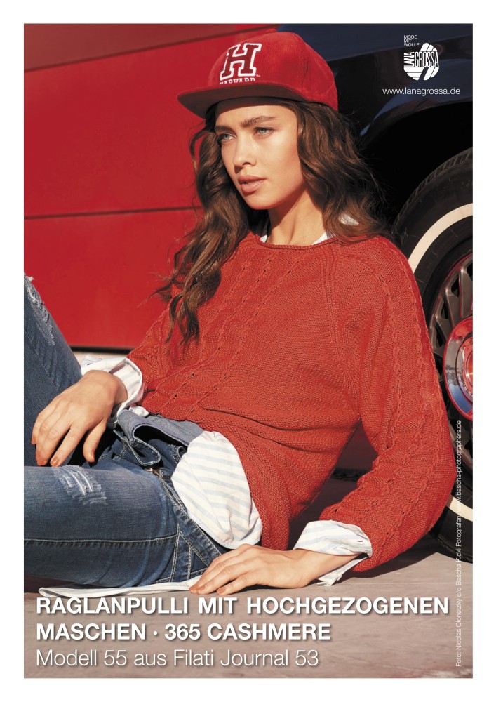 Raglanpullover mit hochgezogenen Maschen aus 365 Cashmere