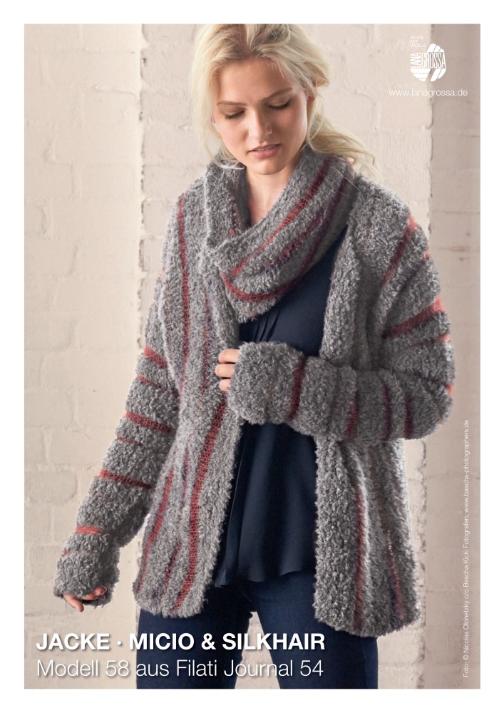Jacke mit Streifenmuster aus Micio und Silkhair