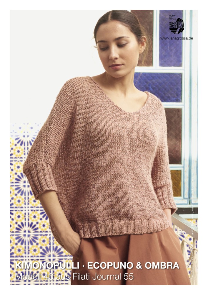 Kimono-Pullover aus EcoPuno & Ombra