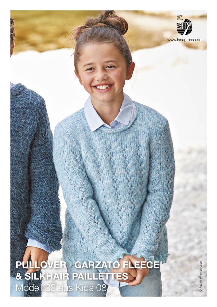 Pullover aus Garzato Fleece und Silkhair Paillettes für Kinder