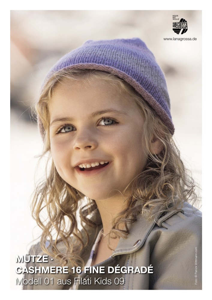 Mütze Cashmere 16 Fine Dégradé Modell 01 aus Filati Kids 09