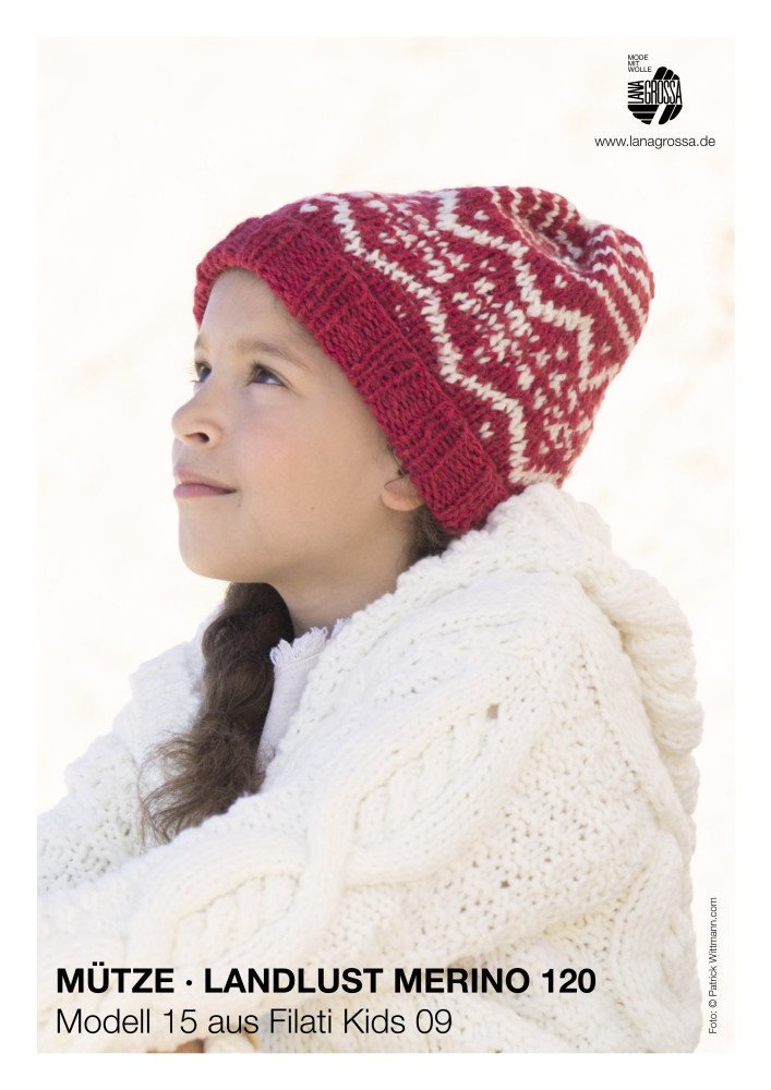 Mütze mit Jacquardmuster aus Landlust Merino 120