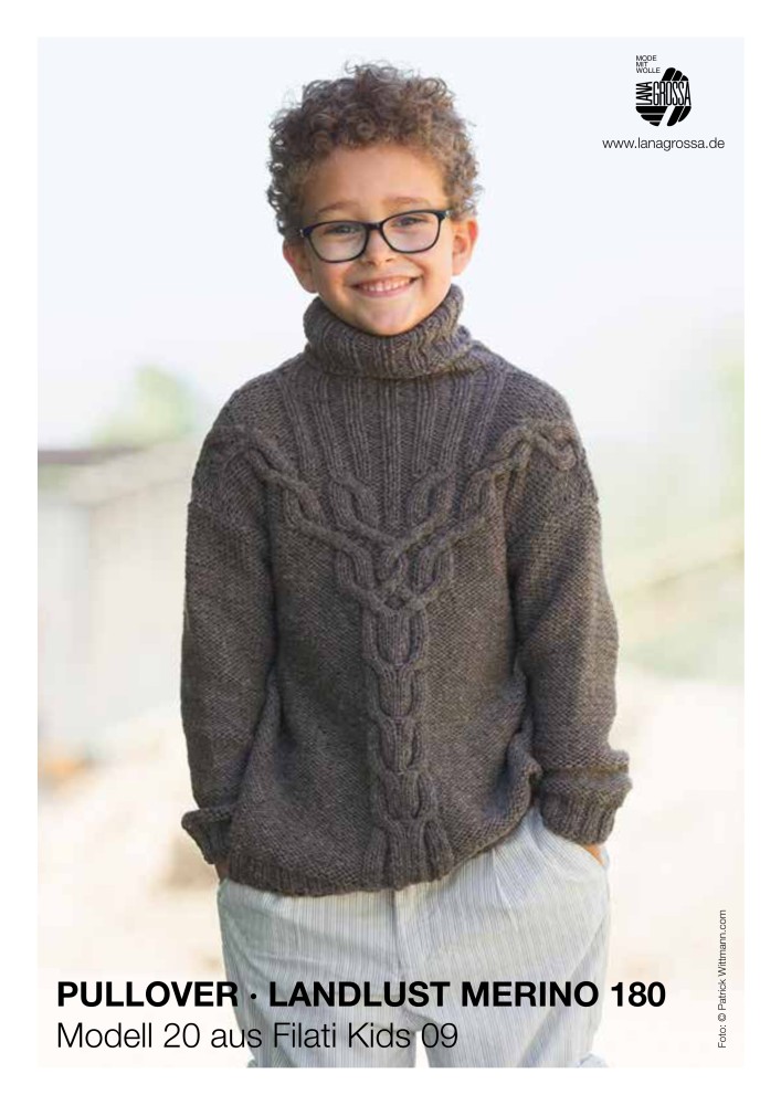 Pullover Modell 20 aus Filati Kids 09 mit Zopfmusterpasse